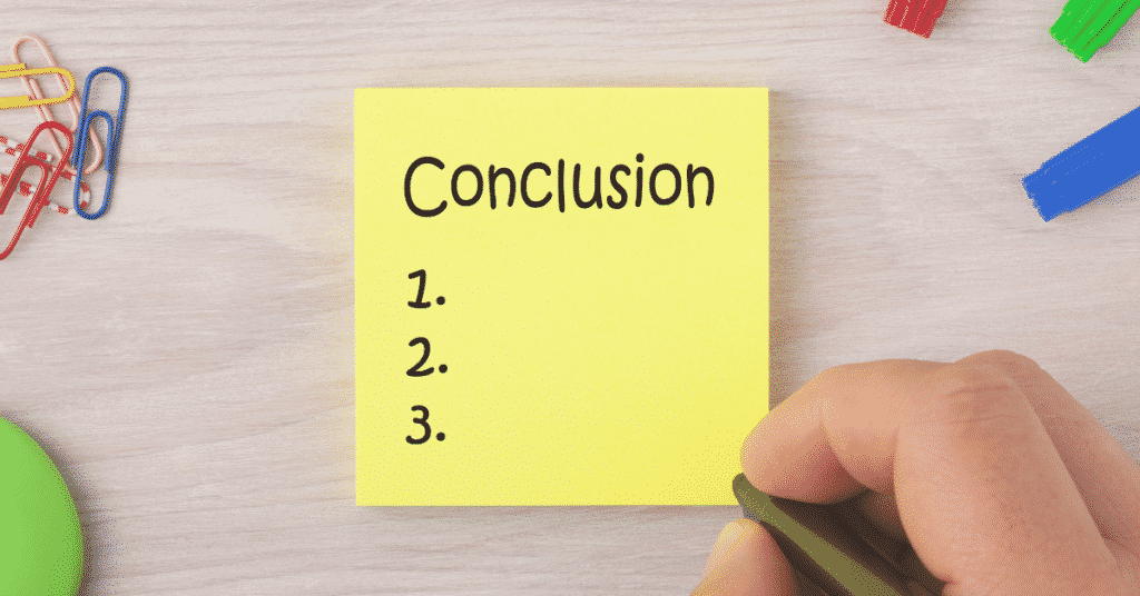 A yellow Sticky note written conclusion;How To Conclude A Research Paper