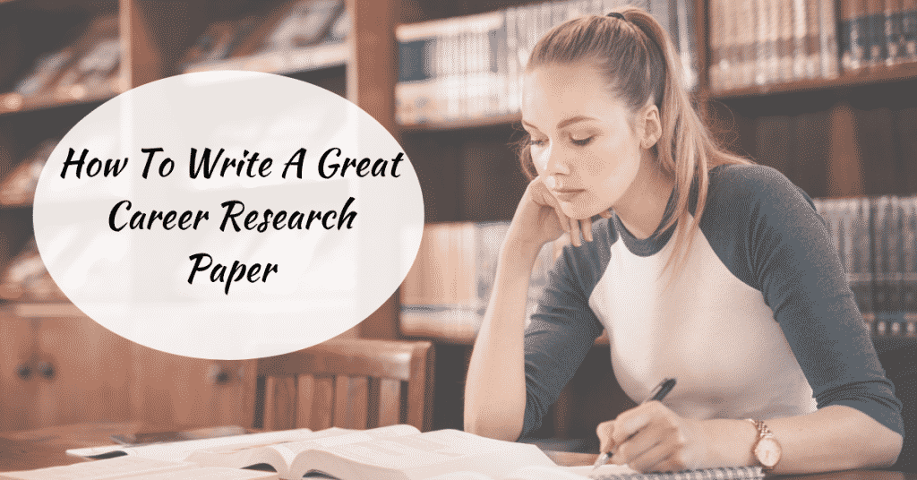 A student reading and writing notes on a book-career research paper