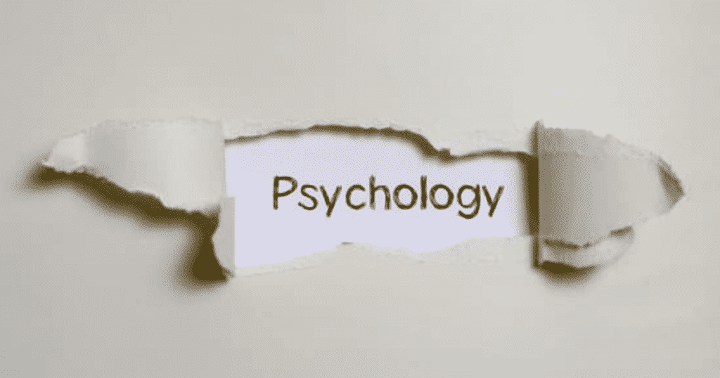 Psychology written on a piece of torn piece of paper.