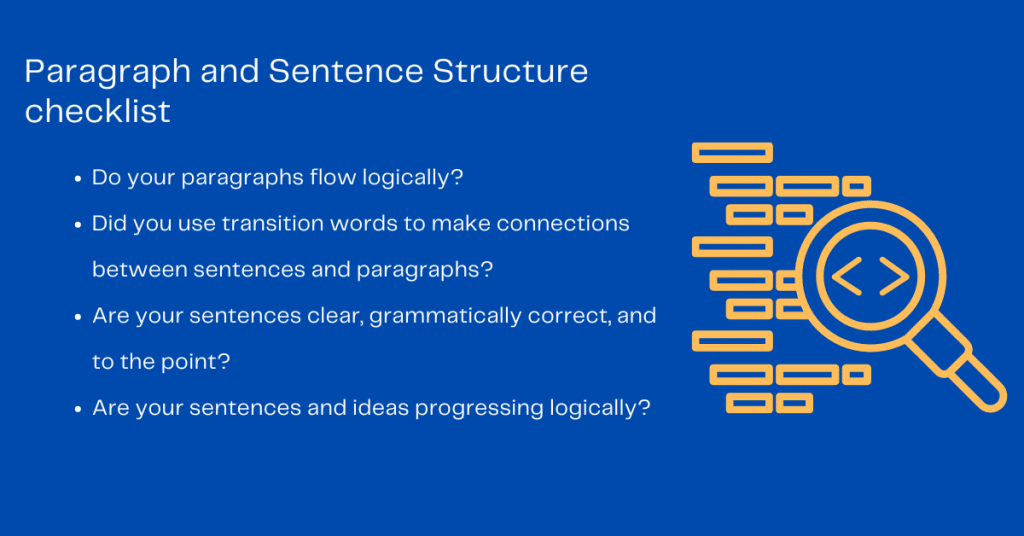 Essay Editing Checklist for Paragraphs 
