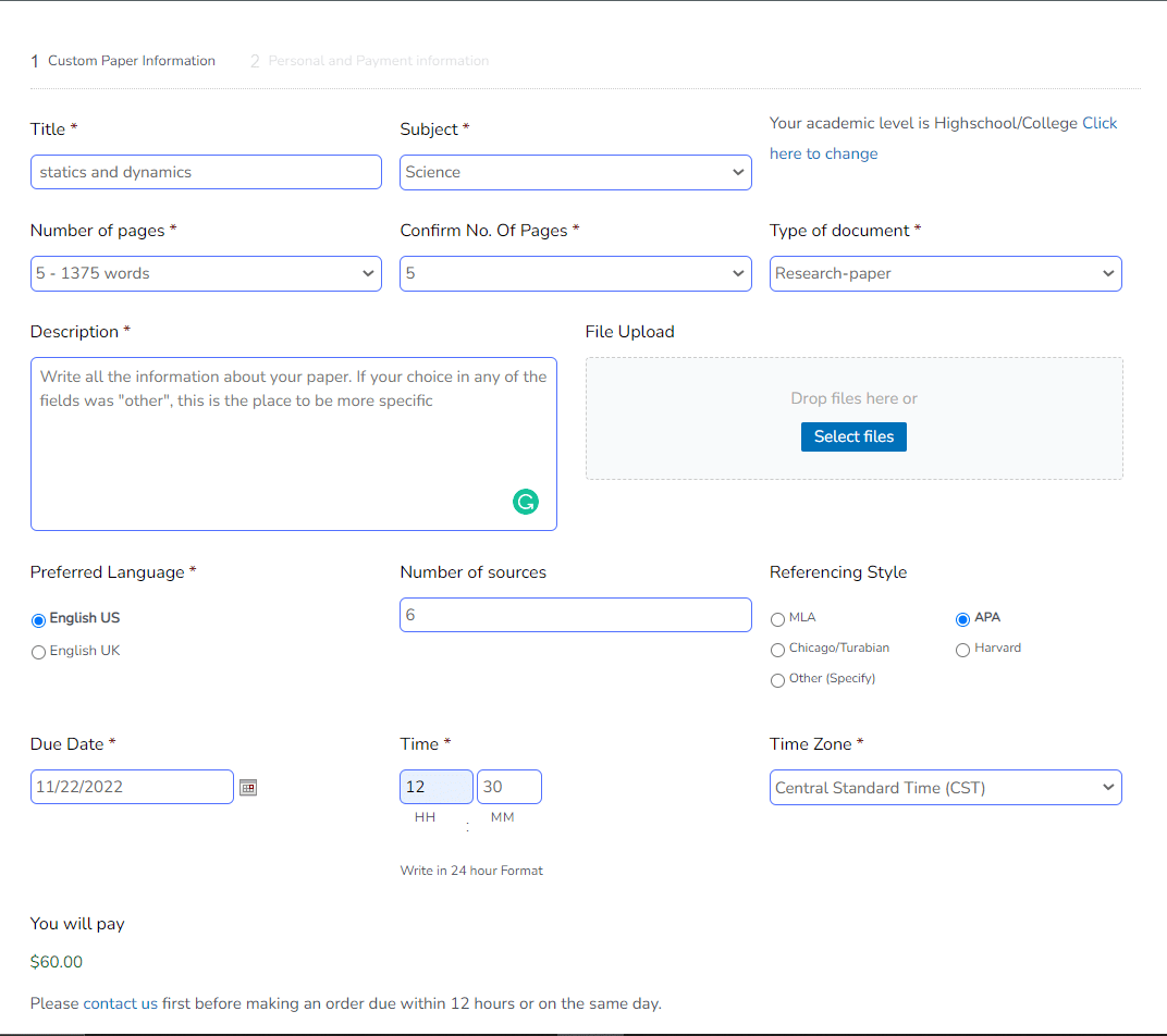 Bright Writers Engineering Writing Service Ordering Process